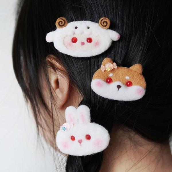 Animal Hair Clip & Brooch Diy Needle Felting Kit (Various Designs)  |  Arts & Crafts