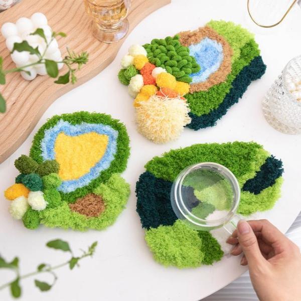 Artificial Plant Coaster Diy Embroidery Kit (Various Designs)  |  Arts & Crafts