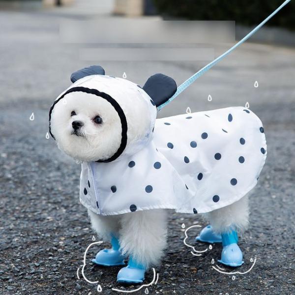 Bear Ear Polka Dot Pet Raincoat  |  Pet Accessories