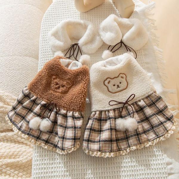 Bear Plaid Pet Dress  |  Pet Accessories