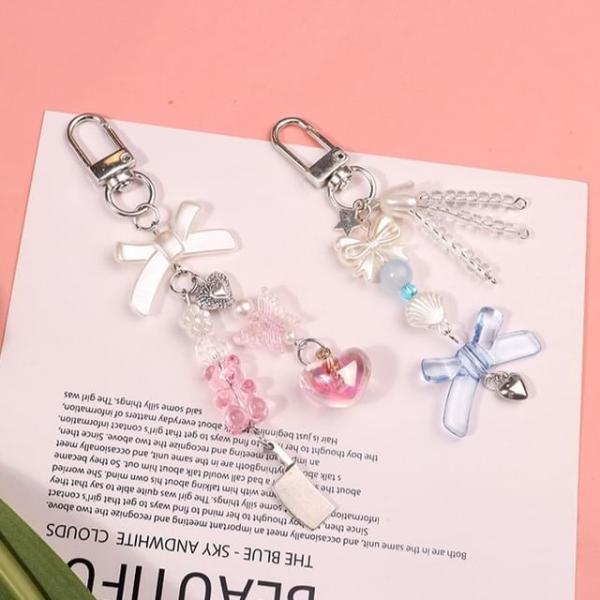 Bow Acrylic Bag Charm Keyring (Various Designs)  |  Gizmos & Toys