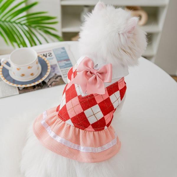 Bow Argyle Pet Dress  |  Pet Accessories