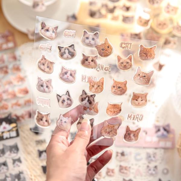 Cat Head Sticker Set (Various Designs)  |  Stationery