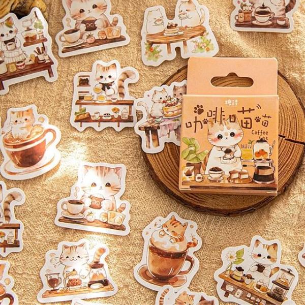 Coffee Cat Sticker  |  Stationery