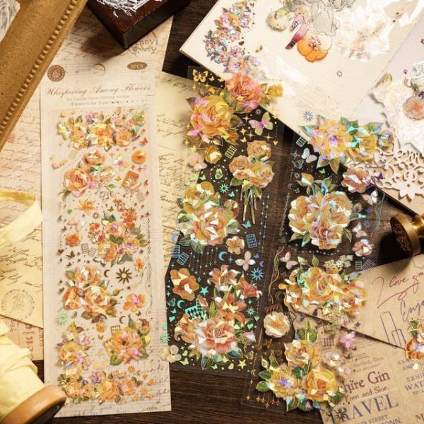 Floral Metallic Pet Sticker (Various Designs)  |  Stationery