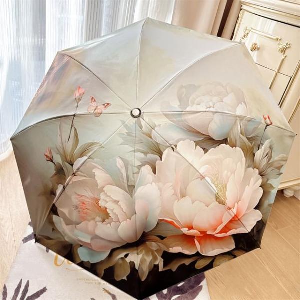 Flower Print Uv Protection Compact Umbrella  |  Outdoor Essentials