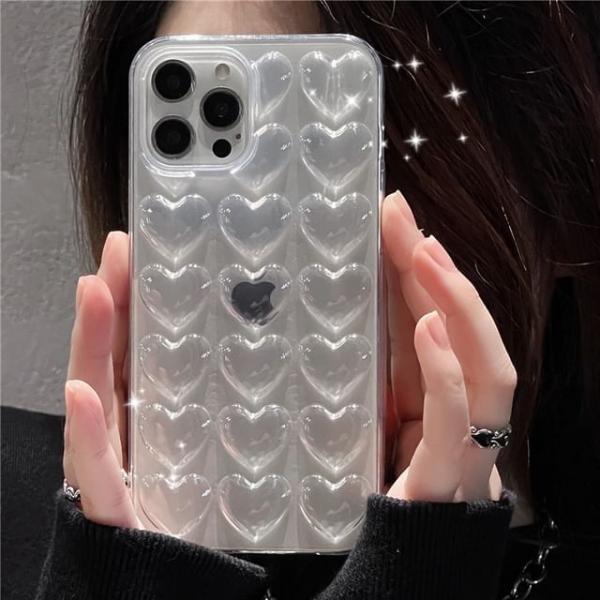 Heart Clear Phone Case For Iphone 11, 11 Pro Max, 12/12 Pro, 12 Pro Max, 13, 13 Pro, 13 Pro Max, 14, 14 Plus, 14 Pro, 14 Pro Max, 15, 15 Pro, 15 Pro Max  |  Electronic Accessories