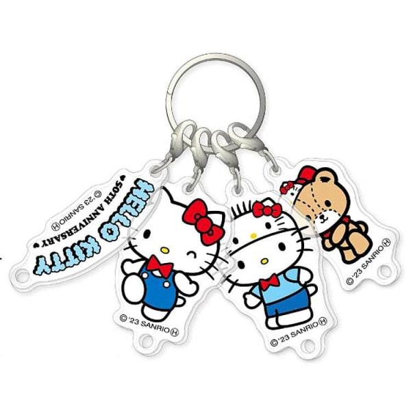 Hello Kitty 50Th Acrylic Key Holder / Keyring (Kitty & Daniel & Tiny Chum)  |  Gizmos & Toys