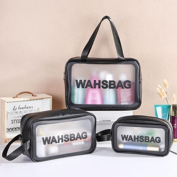 Lettering Translucent Pvc Toiletry Bag  |  Travel Essentials