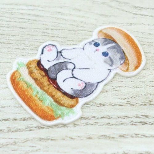 Mofusand Embroidered Patch Seal (Burger)  |  Arts & Crafts