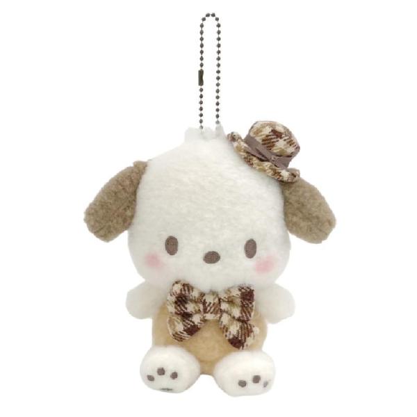 Pochacco Plush Toy With Keychain / Keyring (Moka Check)  |  Gizmos & Toys