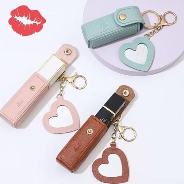 Portable Lipstick Case With Mirror / Keyring / Bag Charm  |  Gizmos & Toys