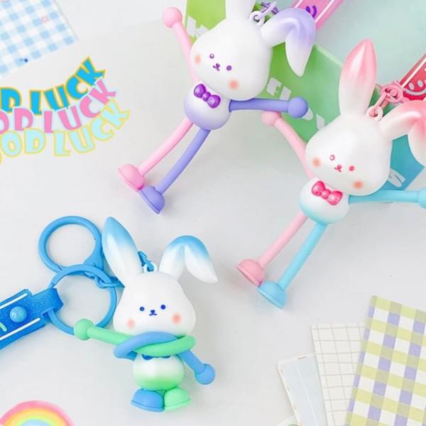 Rabbit Silicone Bag Charm Keyring  |  Gizmos & Toys