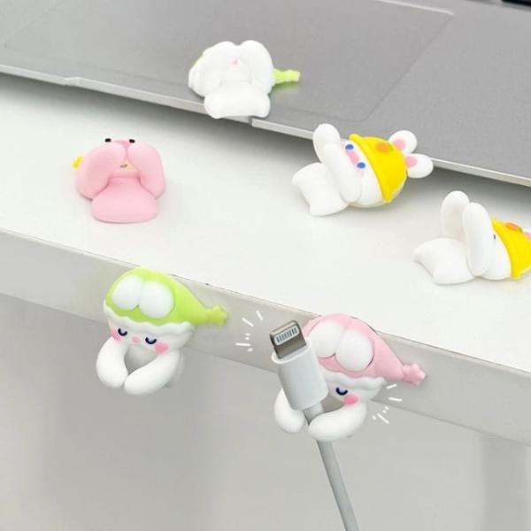 Set Of 2: Cartoon Silicone Adhesive Cable Organizer (Various Designs)  |  Electronic Accessories