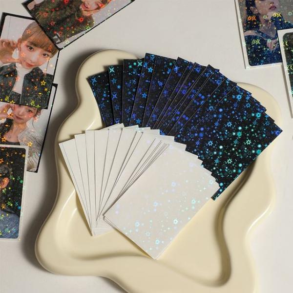 Set Of 20: Star Holographic Card Holder Photo Protection Sleeve  |  Stationery