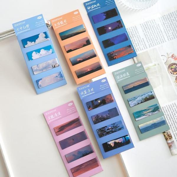 Set Of 4: Scenery Magnetic Bookmark (Various Designs)  |  Stationery