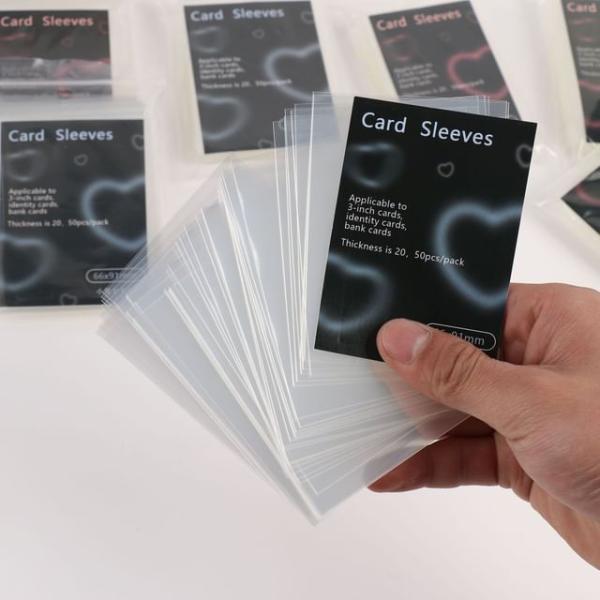 Set Of 50: Disposable Plastic Card Holder Photo Protection Sleeve  |  Stationery