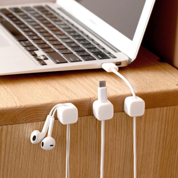 Set Of 6: Plastic Adhesive Magnetic Cable Organizer  |  Electronic Accessories