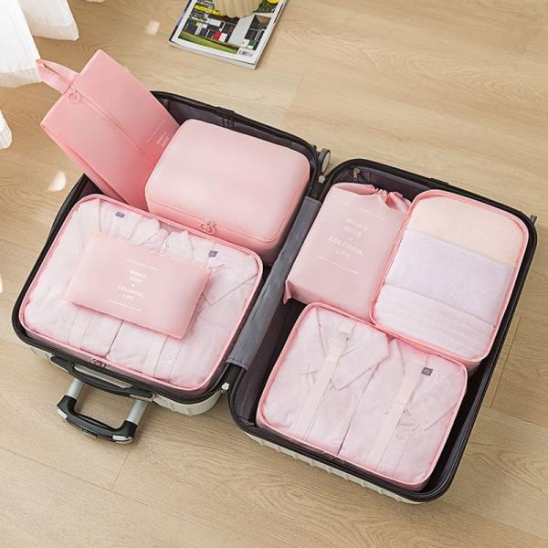 Set Of 7: Travel Packing Cube Garment Organizer (Various Designs)  |  Travel Essentials