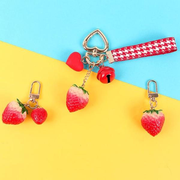 Strawberry Resin Keyring (Various Designs)  |  Gizmos & Toys