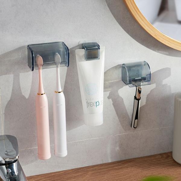 Transparent Plastic Adhesive Razor Holder / Toothpaste Holder / Toothbrush Holder (Various Designs)  |  Homeware