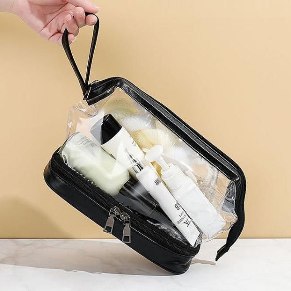 Transparent Pvc Wet Dry Toiletry Bag  |  Travel Essentials