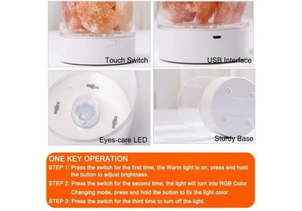 Usb Rechargeable Salt Crystal Night Lamp  |  Lifestyle Devices