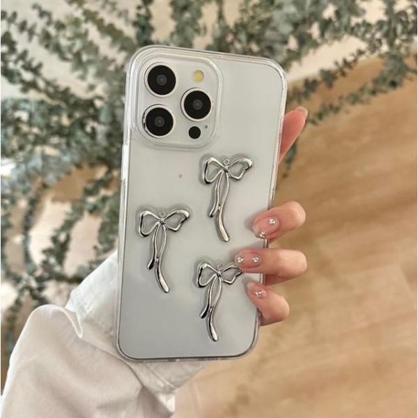 Ribbon Applique Transparent Phone Case For Iphone 11, 11 Pro Max, 12/12 Pro, 12 Pro Max, 13, 13 Pro, 13 Pro Max, 14, 14 Plus, 14 Pro, 14 Pro Max, 15, 15 Pro, 15 Pro Max  |  Electronic Accessories