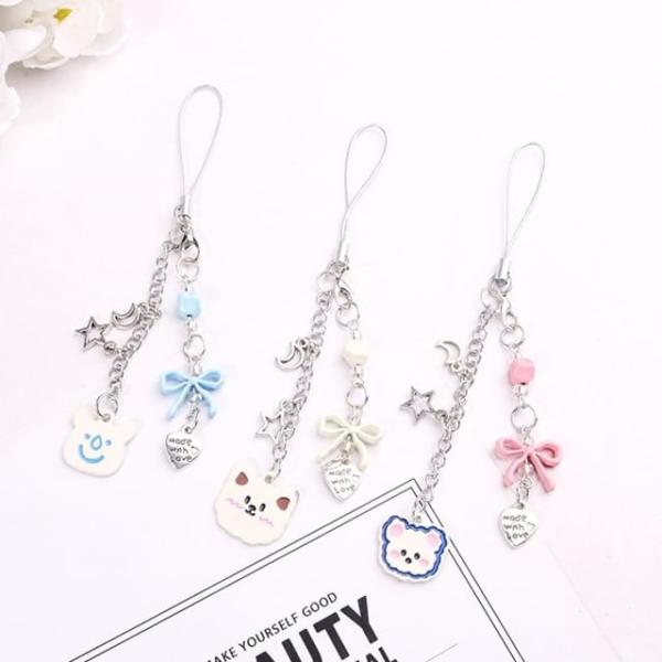 Animal Bow Acrylic Alloy Phone Charm (Various Designs)  |  Electronic Accessories