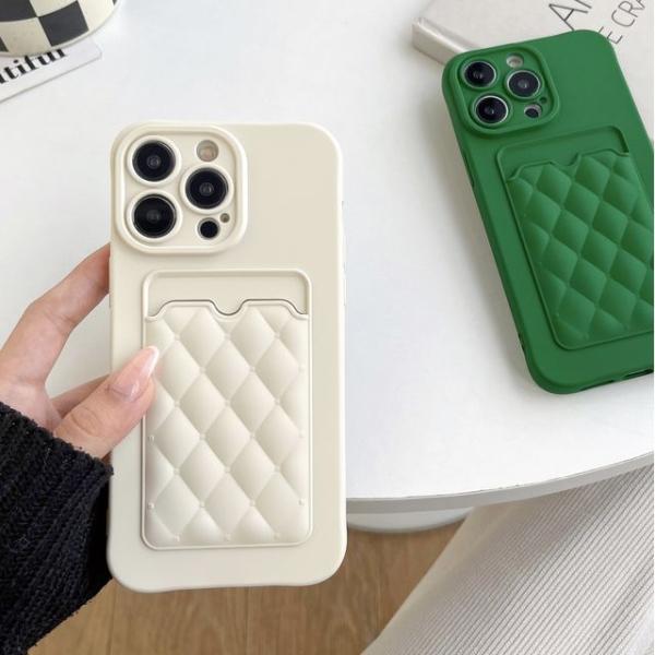 Plain Patterned Soft Phone Case With Card Holder For Iphone 12/12 Pro, 12 Pro Max, 13, 13 Pro, 13 Pro Max, 14, 14 Plus, 14 Pro, 14 Pro Max  |  Electronic Accessories