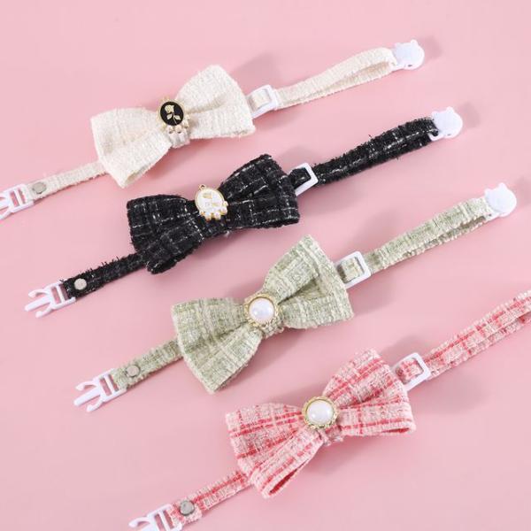 Plaid Bow Pet Collar (Various Designs)  |  Pet Accessories